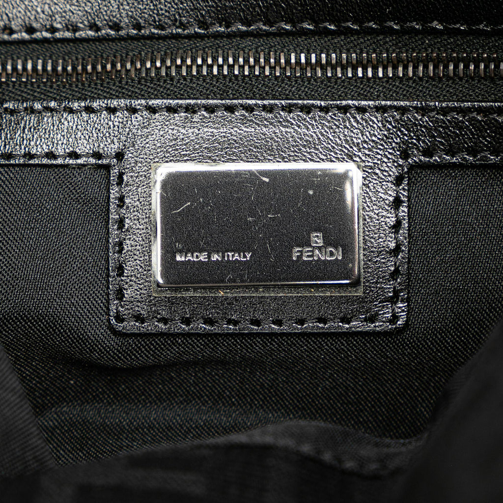 Fendi Zucca Canvas Double Flap Shoulder Bag