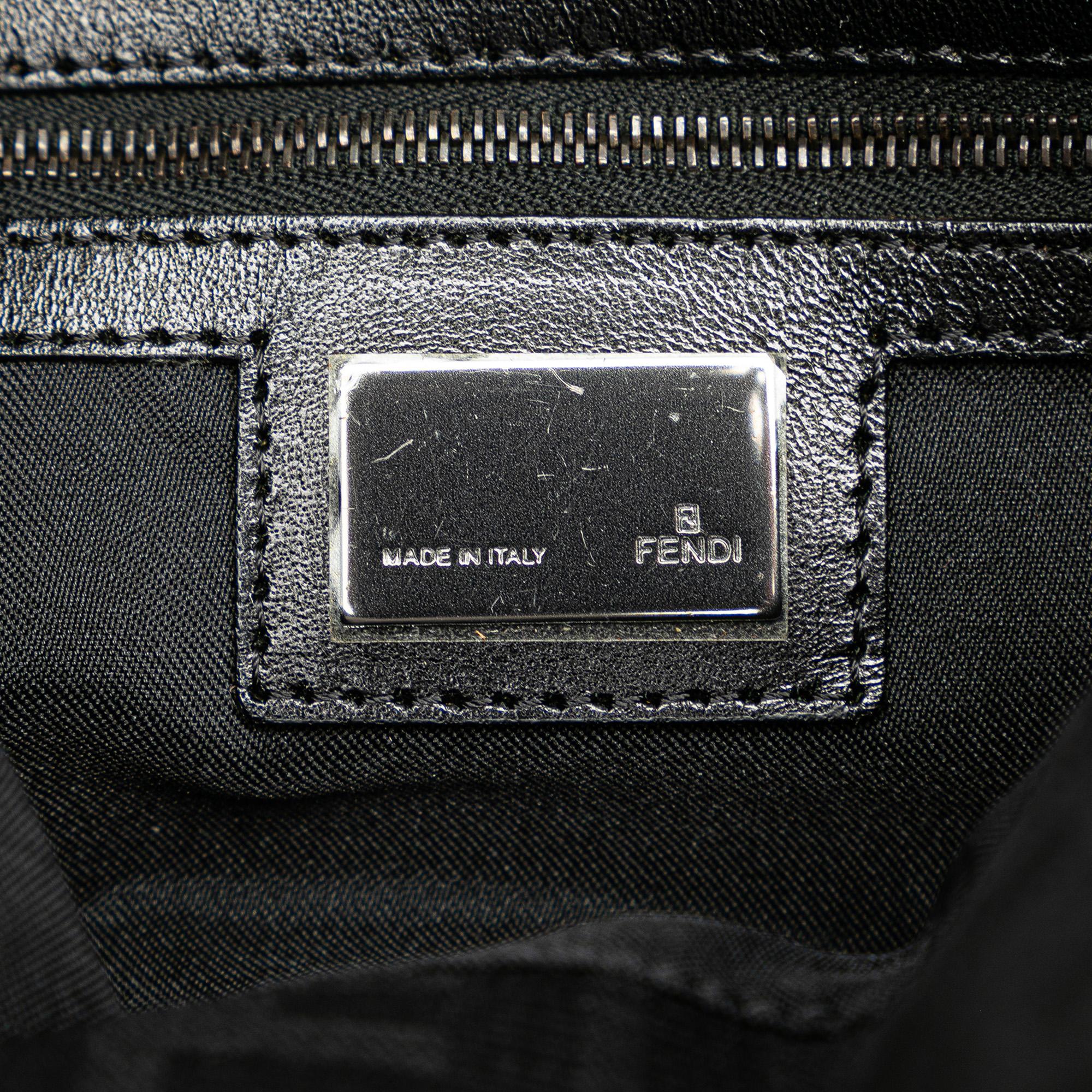 Fendi Zucca Canvas Double Flap Shoulder Bag