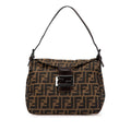 Fendi Zucca Canvas Double Flap Shoulder Bag