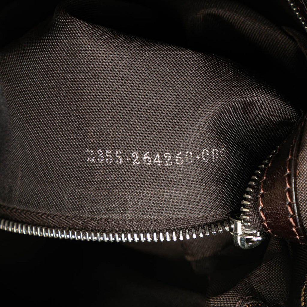 Fendi Zucca Canvas Double Flap Shoulder Bag