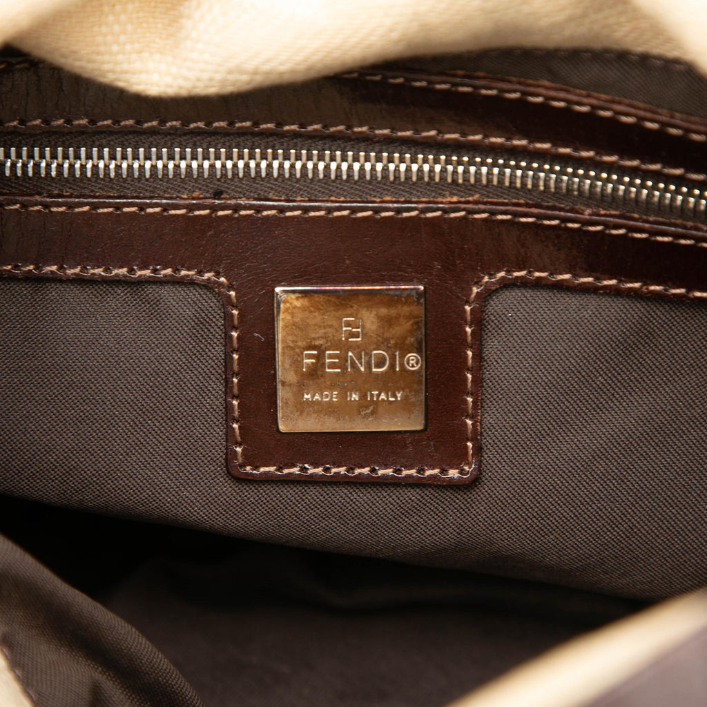 Fendi Zucca Canvas Double Flap Shoulder Bag