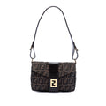 Fendi Zucca Canvas Flap Shoulder Bag