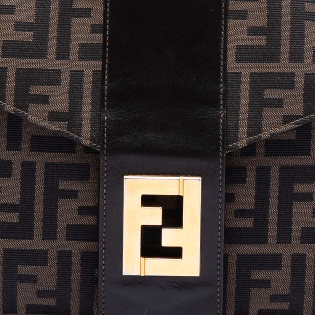 Fendi Zucca Canvas Flap Shoulder Bag