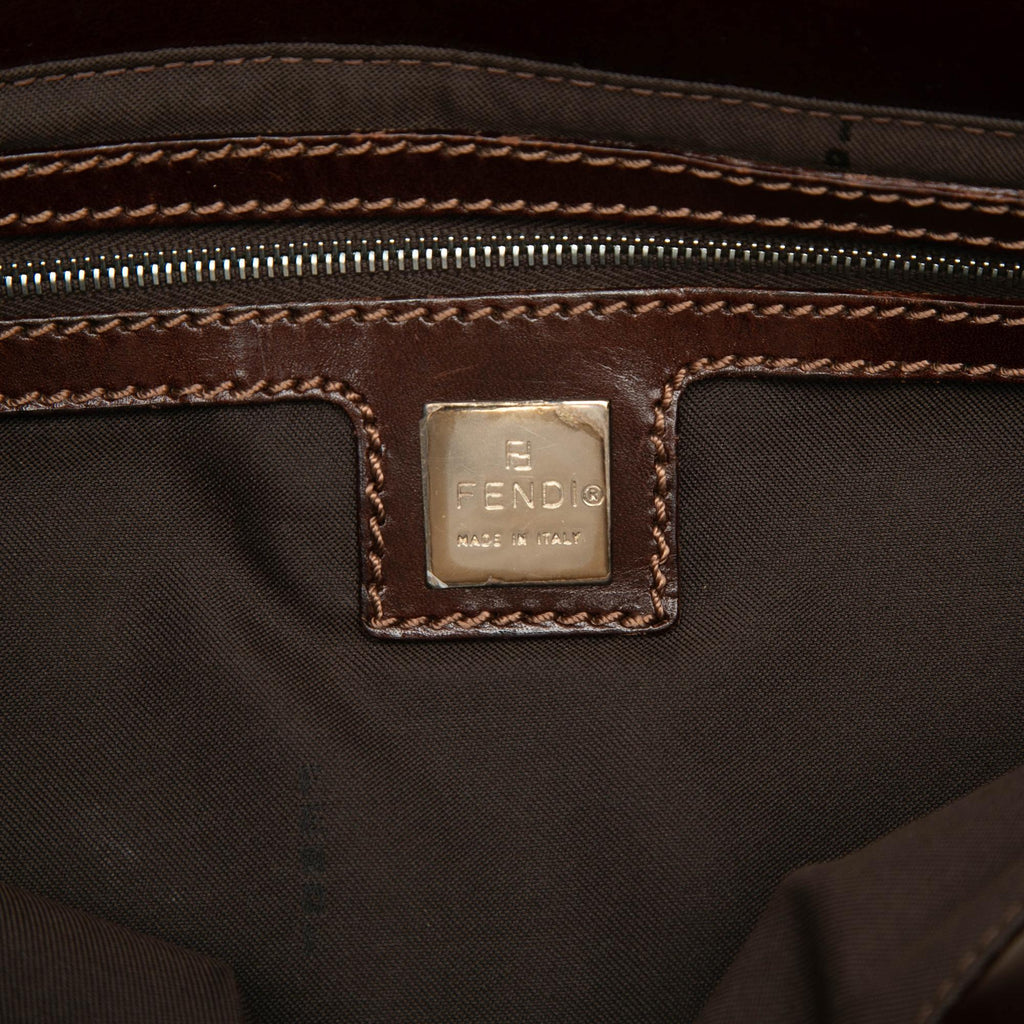 Fendi Zucca Canvas Metal Handle Tote