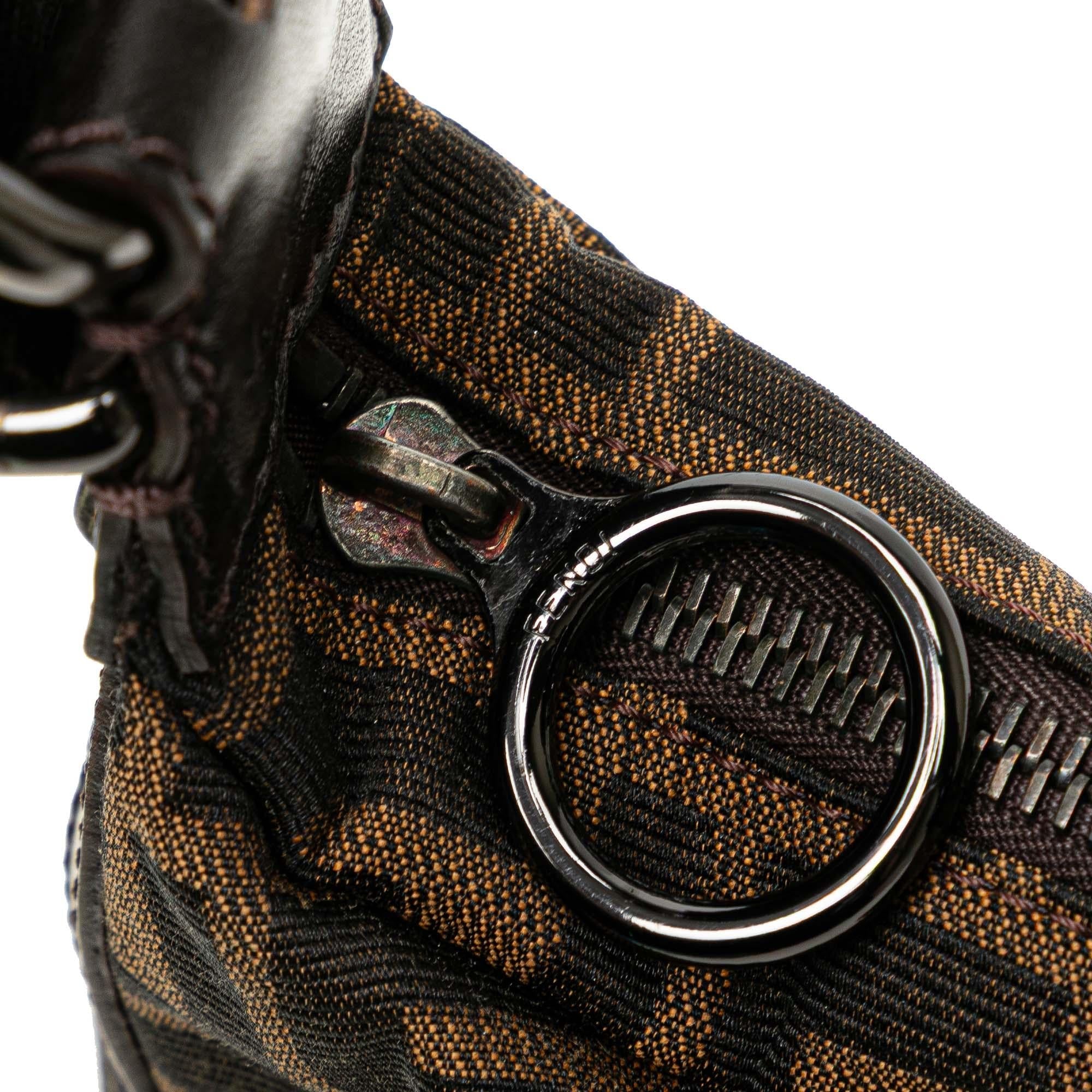 Fendi Zucca Canvas Oyster Shoulder Bag