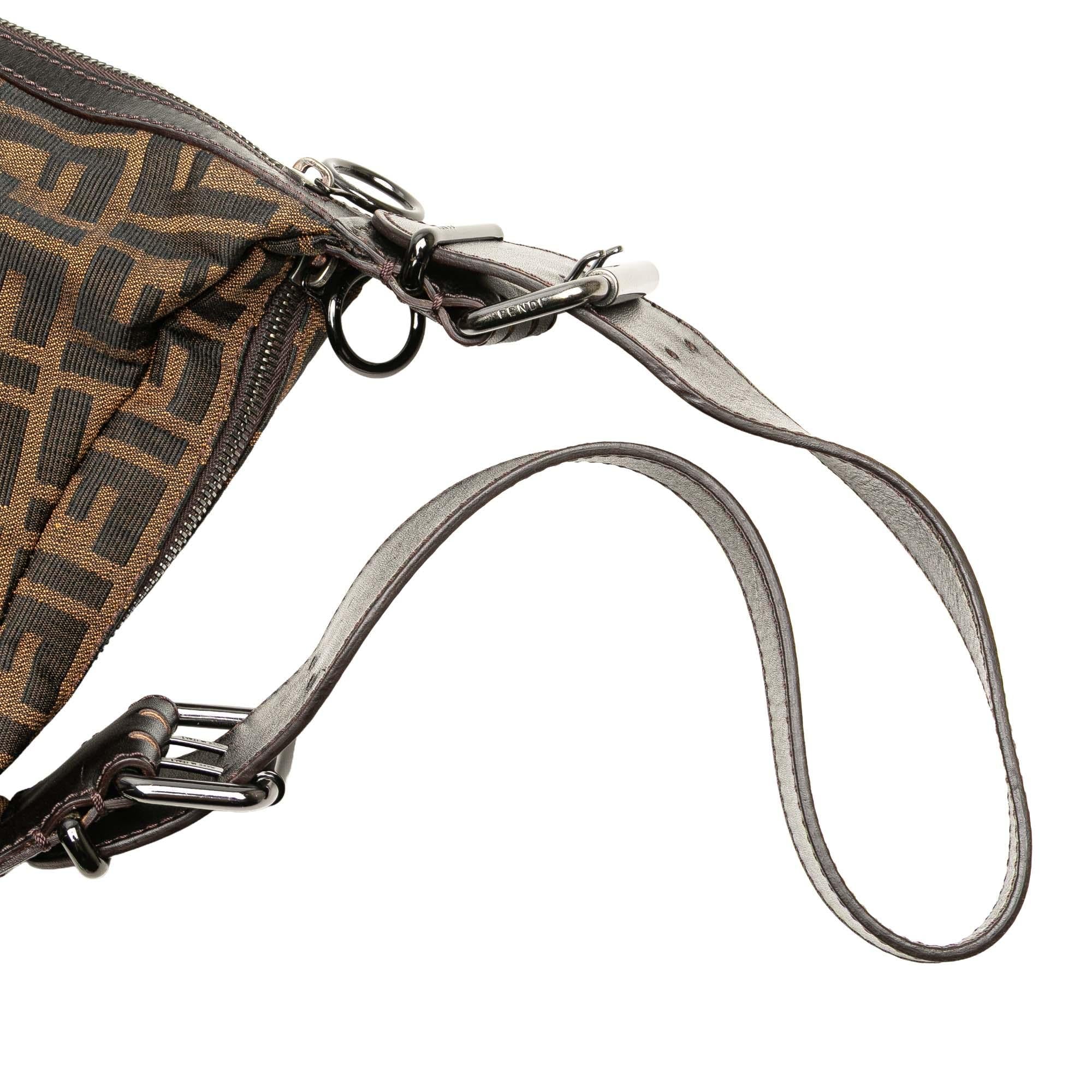 Fendi Zucca Canvas Oyster Shoulder Bag