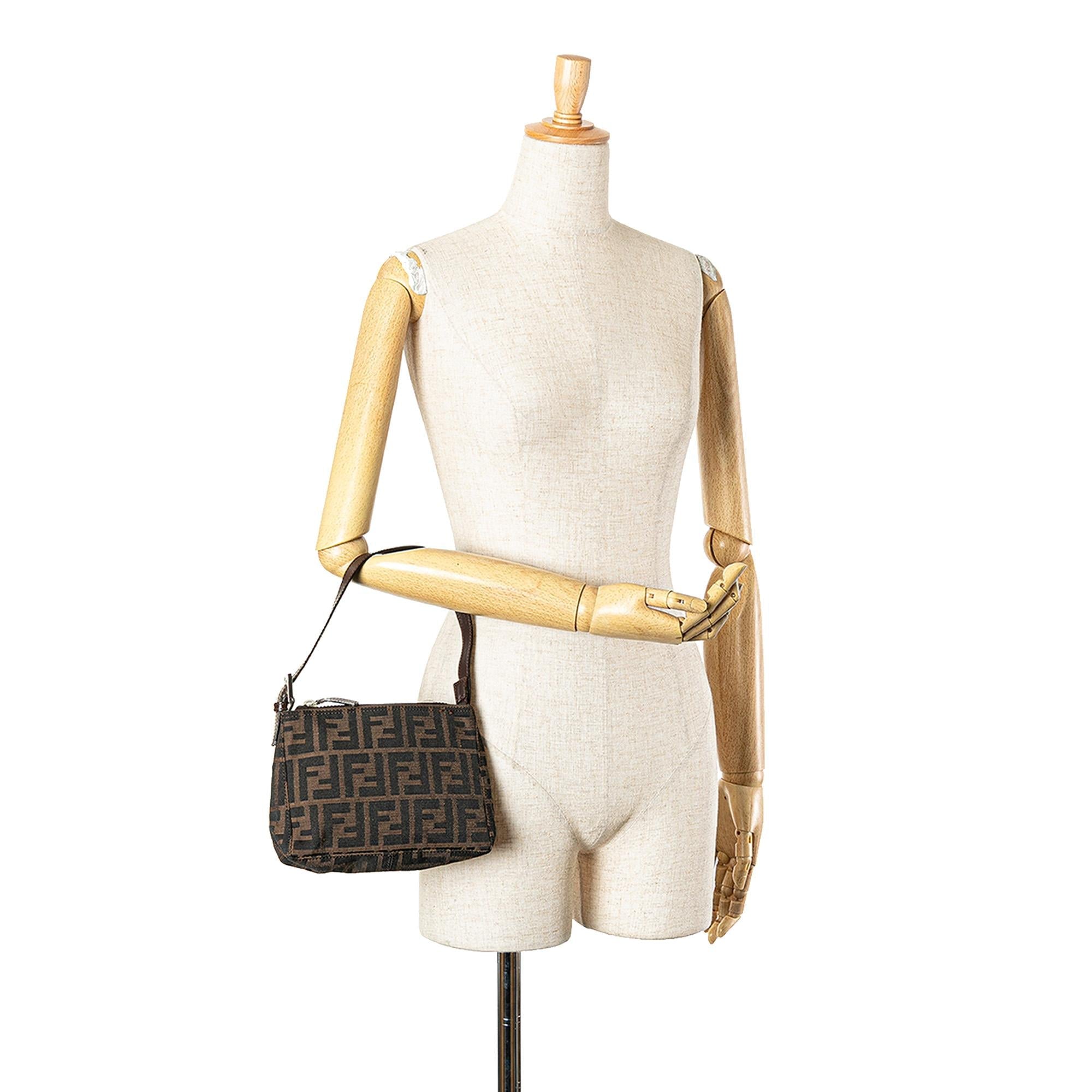 Fendi Zucca Canvas Shoulder Bag
