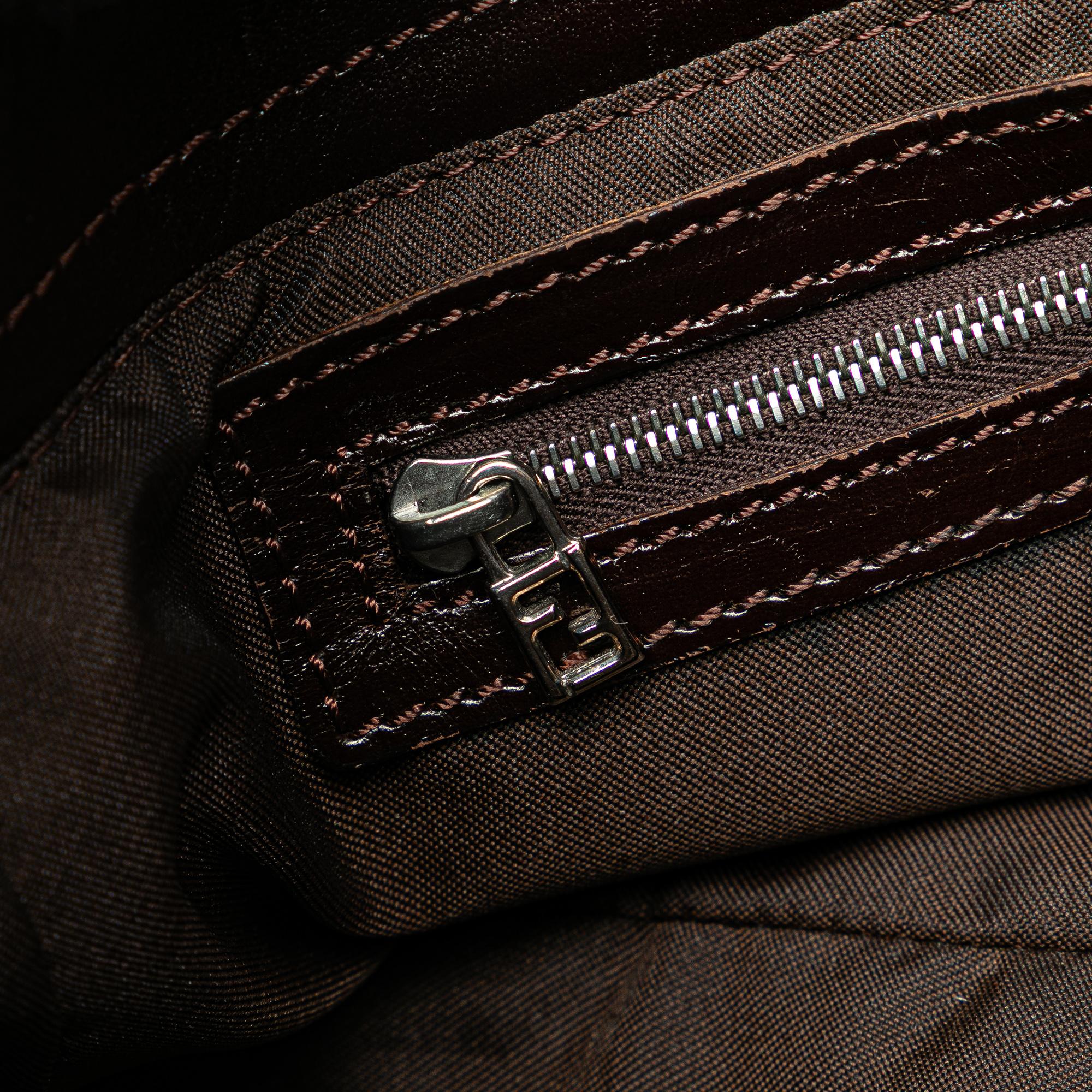 Fendi Zucca Canvas Shoulder Bag
