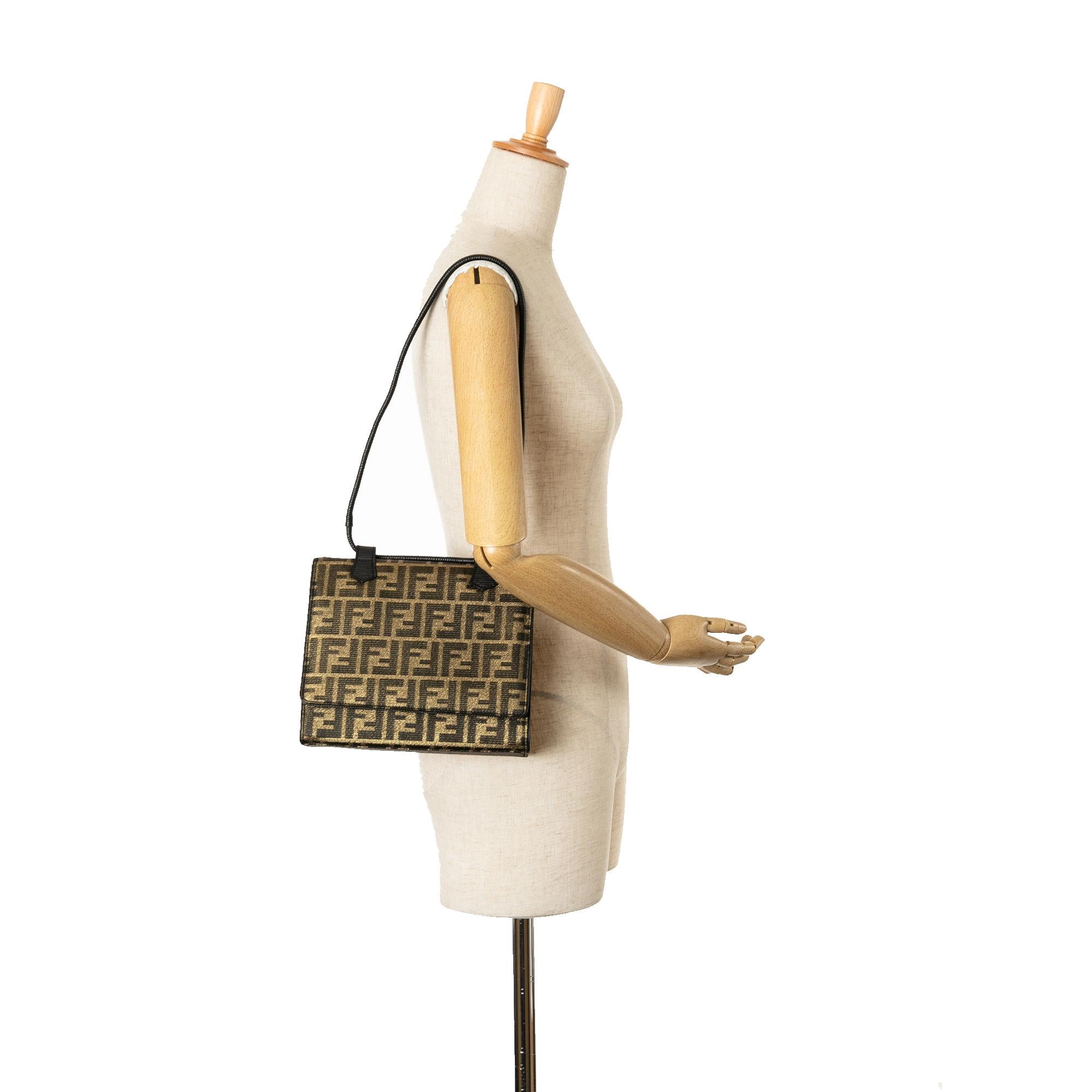 Fendi Zucca Canvas Shoulder Bag