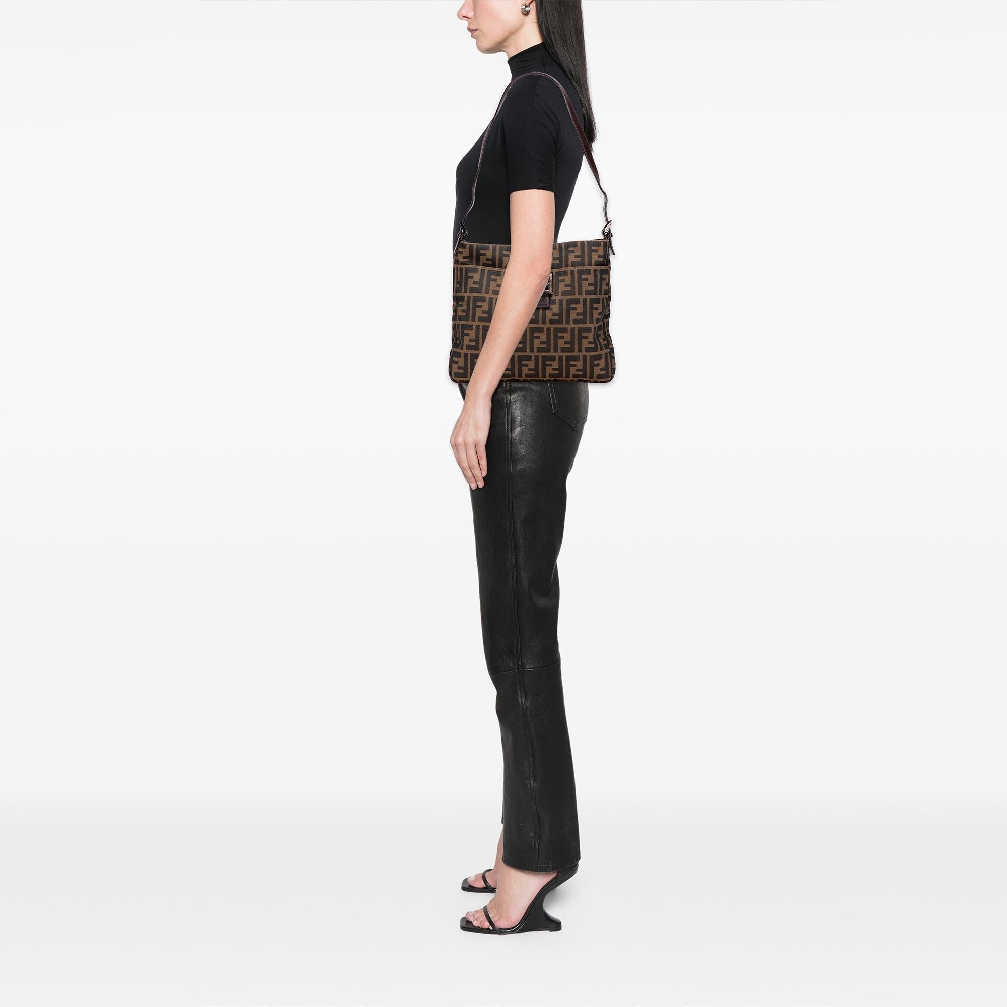 Fendi Zucca Canvas Shoulder Bag