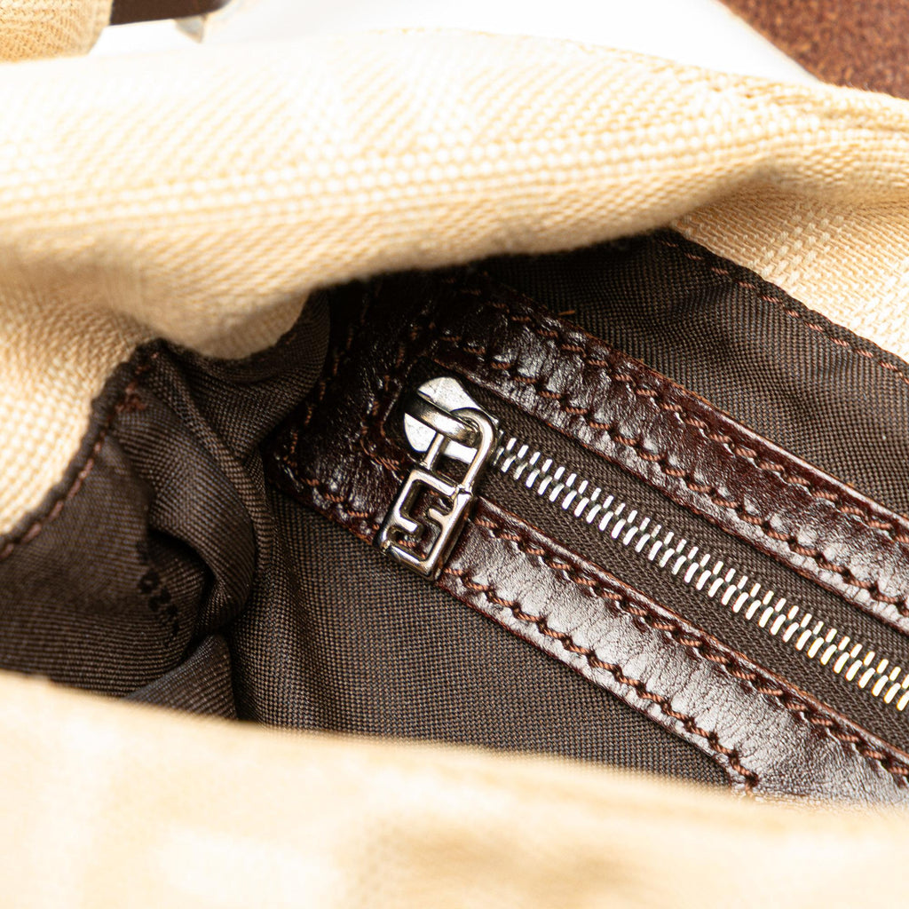 Fendi Zucca Canvas Shoulder Bag