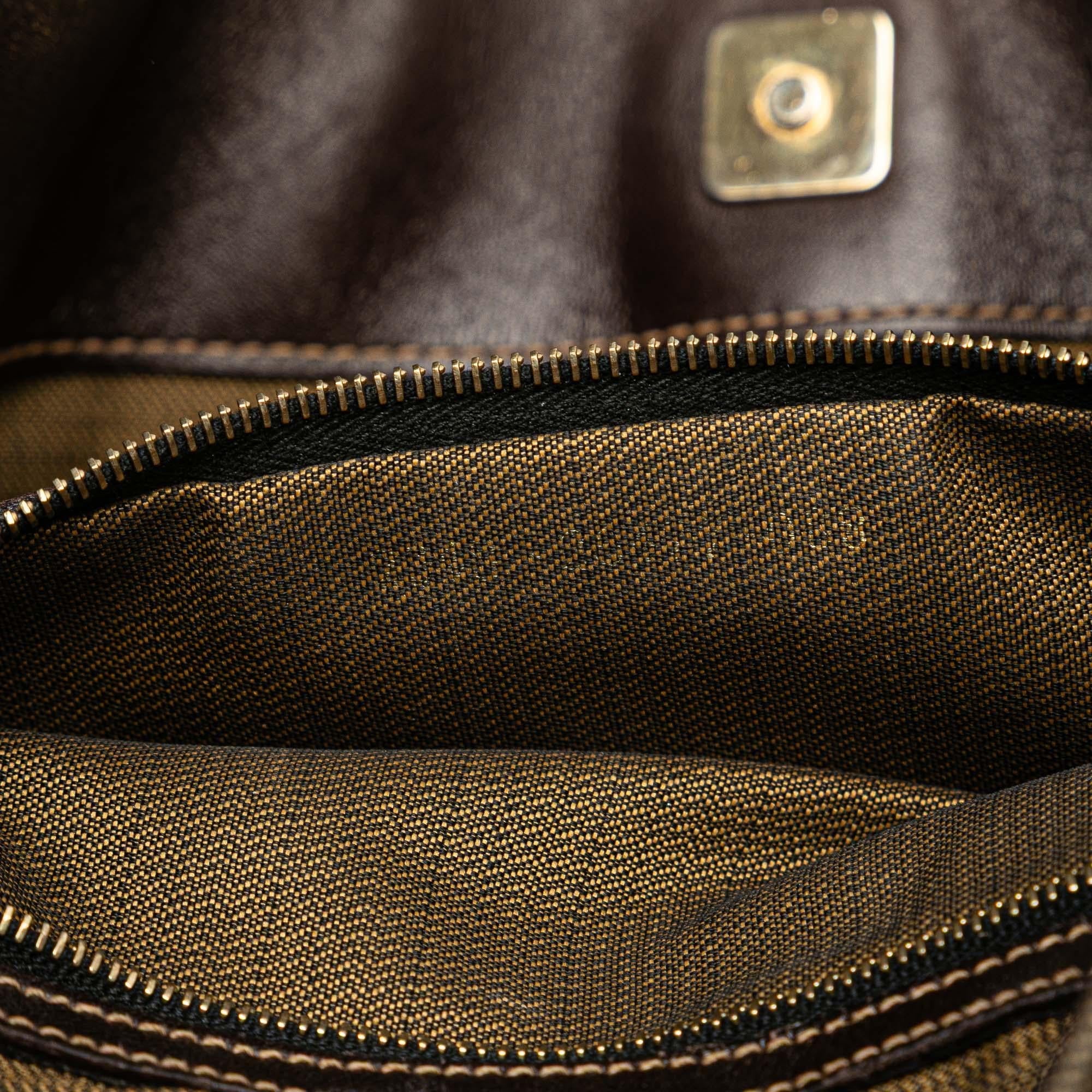Fendi Zucca Canvas Shoulder Bag