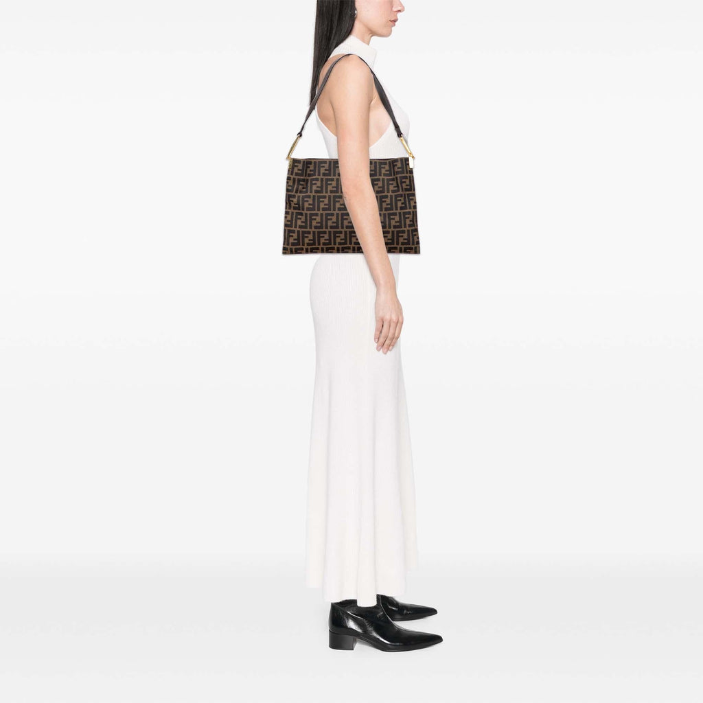 Fendi Zucca Canvas Shoulder Bag