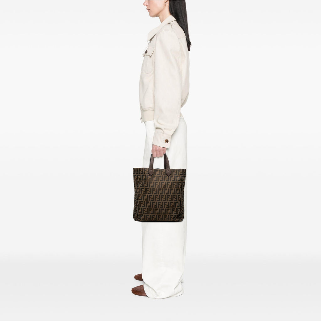 Fendi Zucca Canvas Vertical Shopping Tote