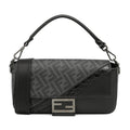 Fendi Zucca Coated Canvas And Calfskin Baguette Satchel