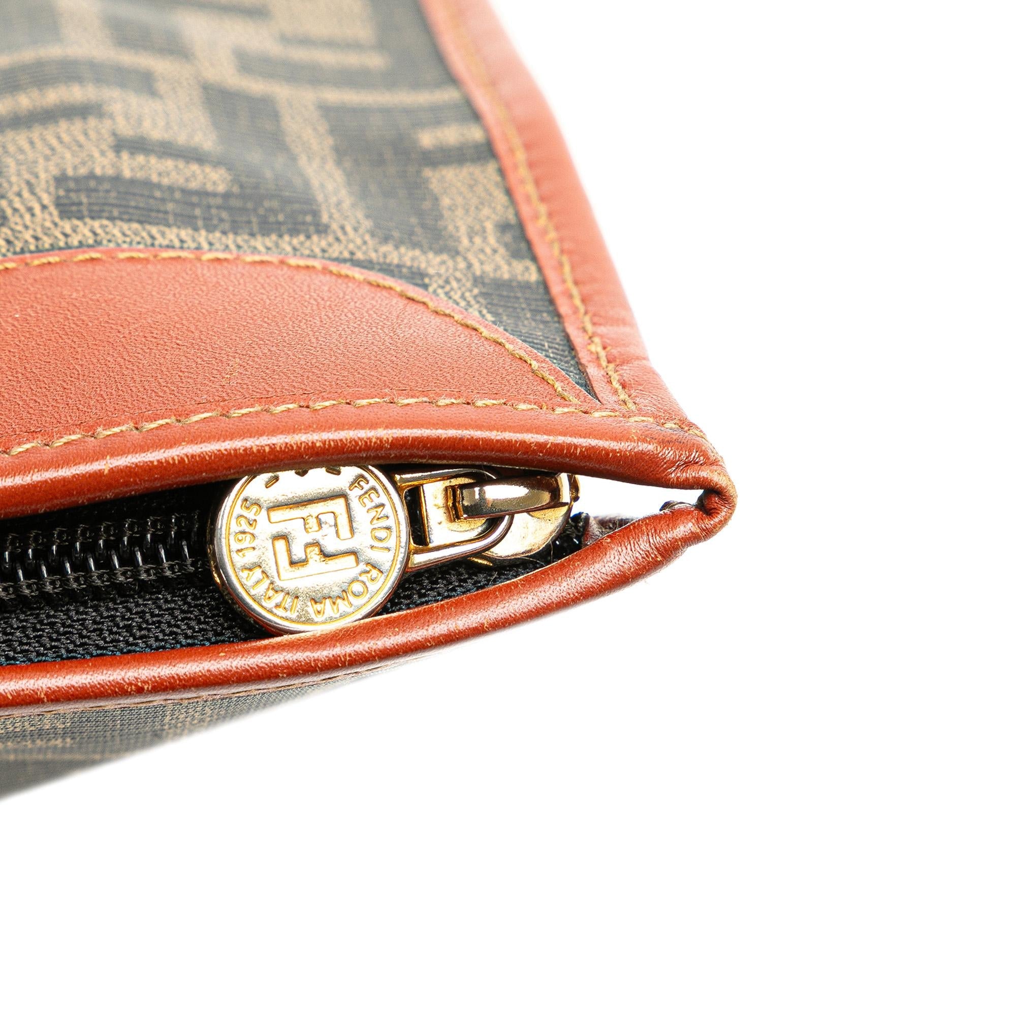 Fendi Zucca Coated Canvas Clutch