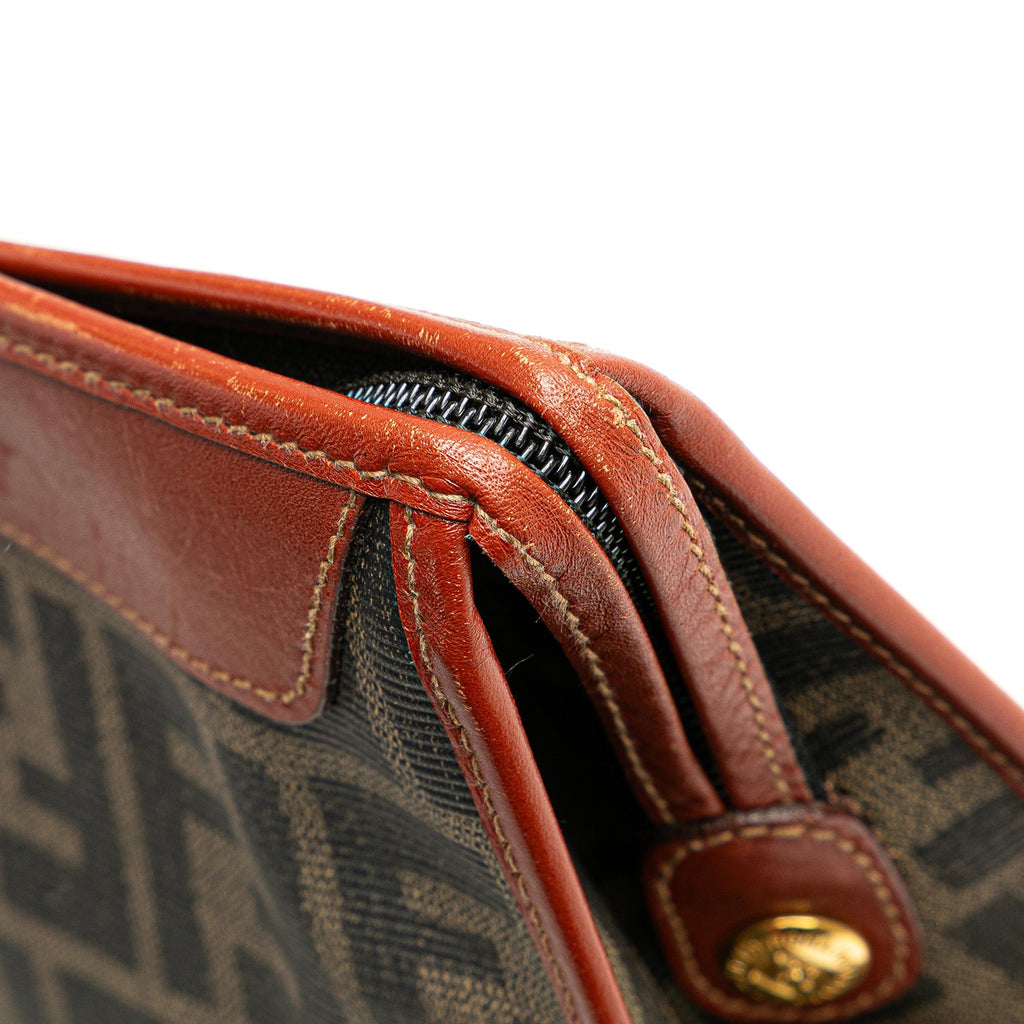 Fendi Zucca Coated Canvas Clutch