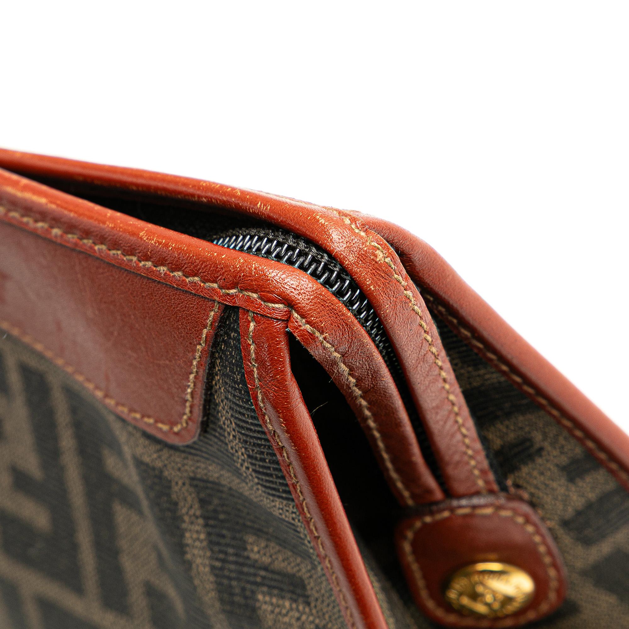 Fendi Zucca Coated Canvas Clutch
