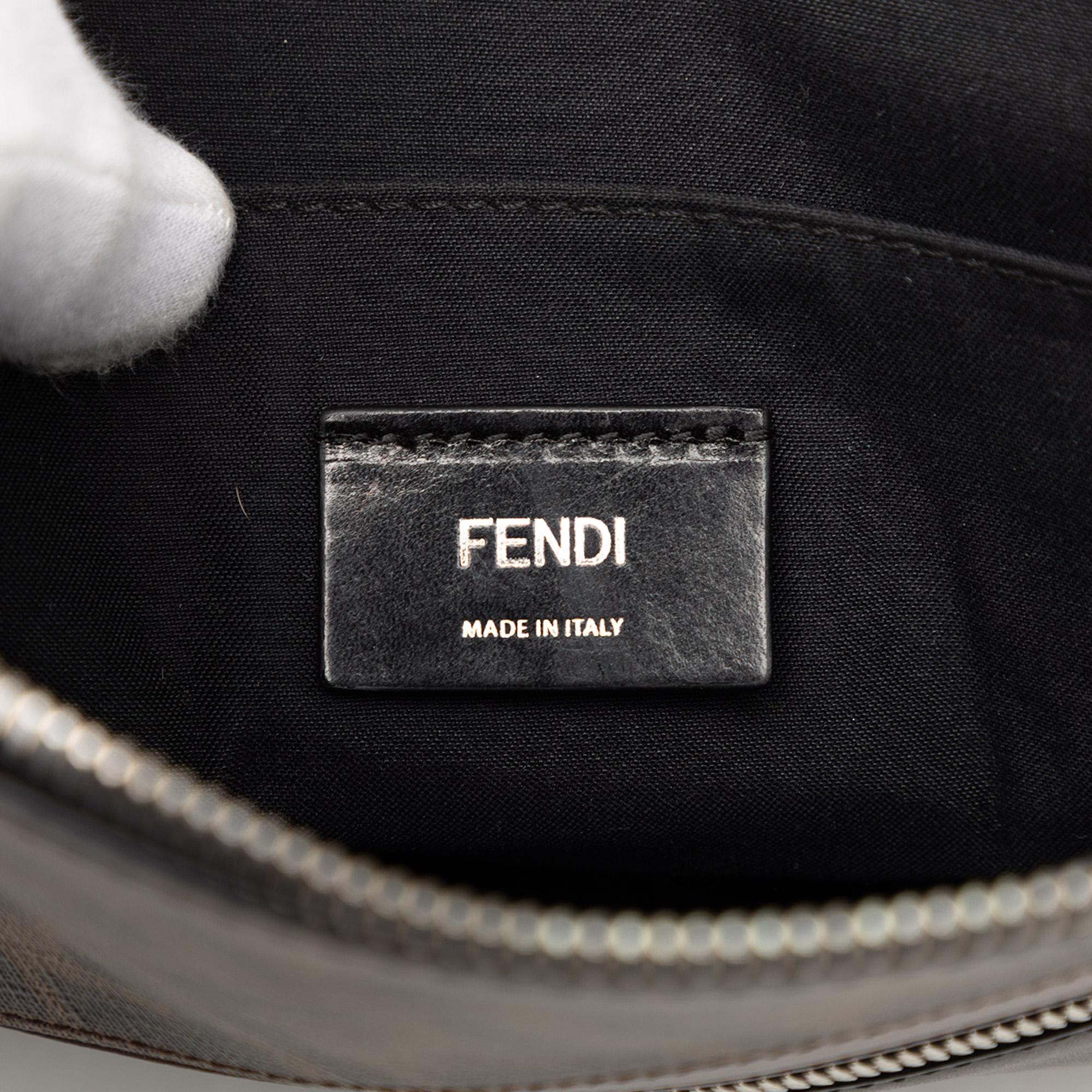 Fendi Zucca Coated Canvas Diagonal Front Zip Clutch