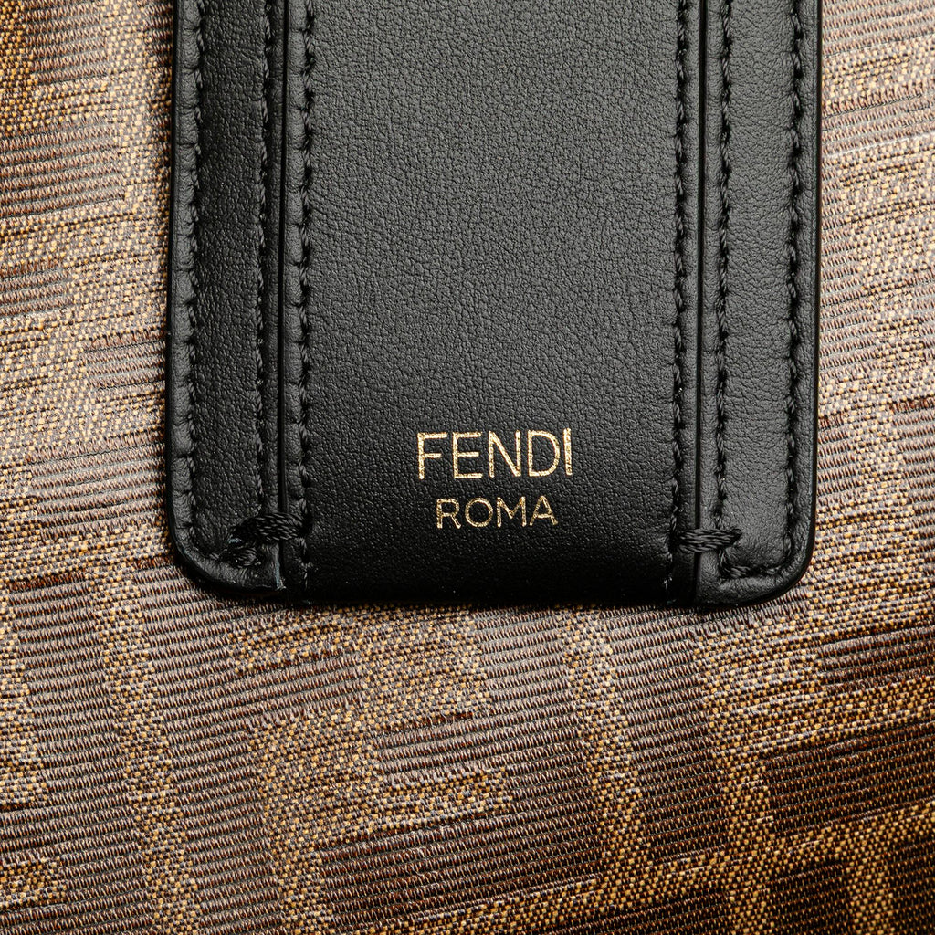 Fendi Zucca Coated Canvas Peekaboo Defender Handbag