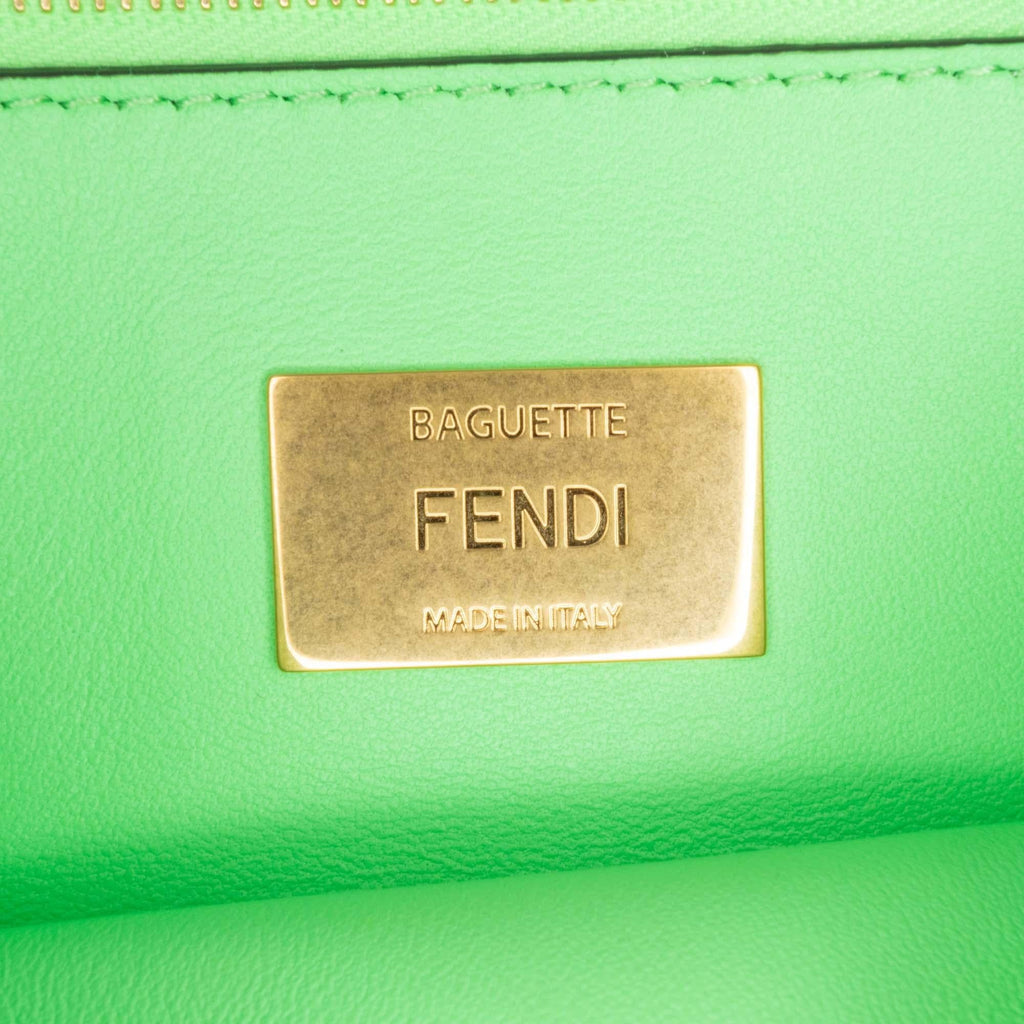 Fendi Zucca Embossed Chain Midi Baguette