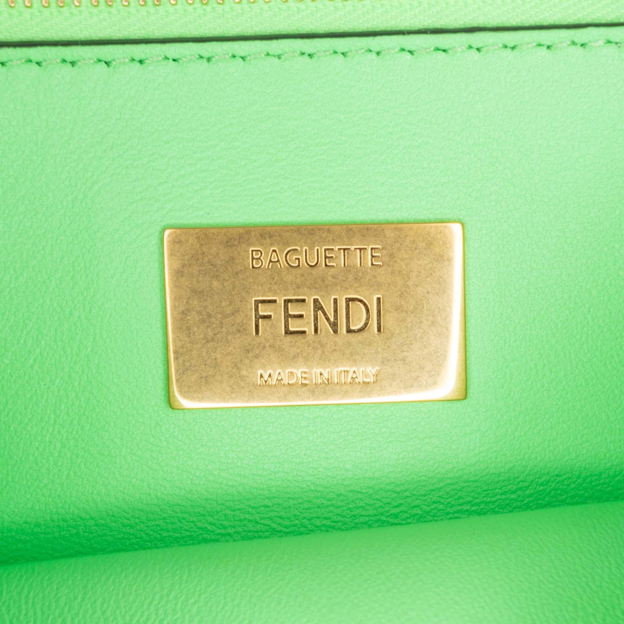 Fendi Zucca Embossed Chain Midi Baguette