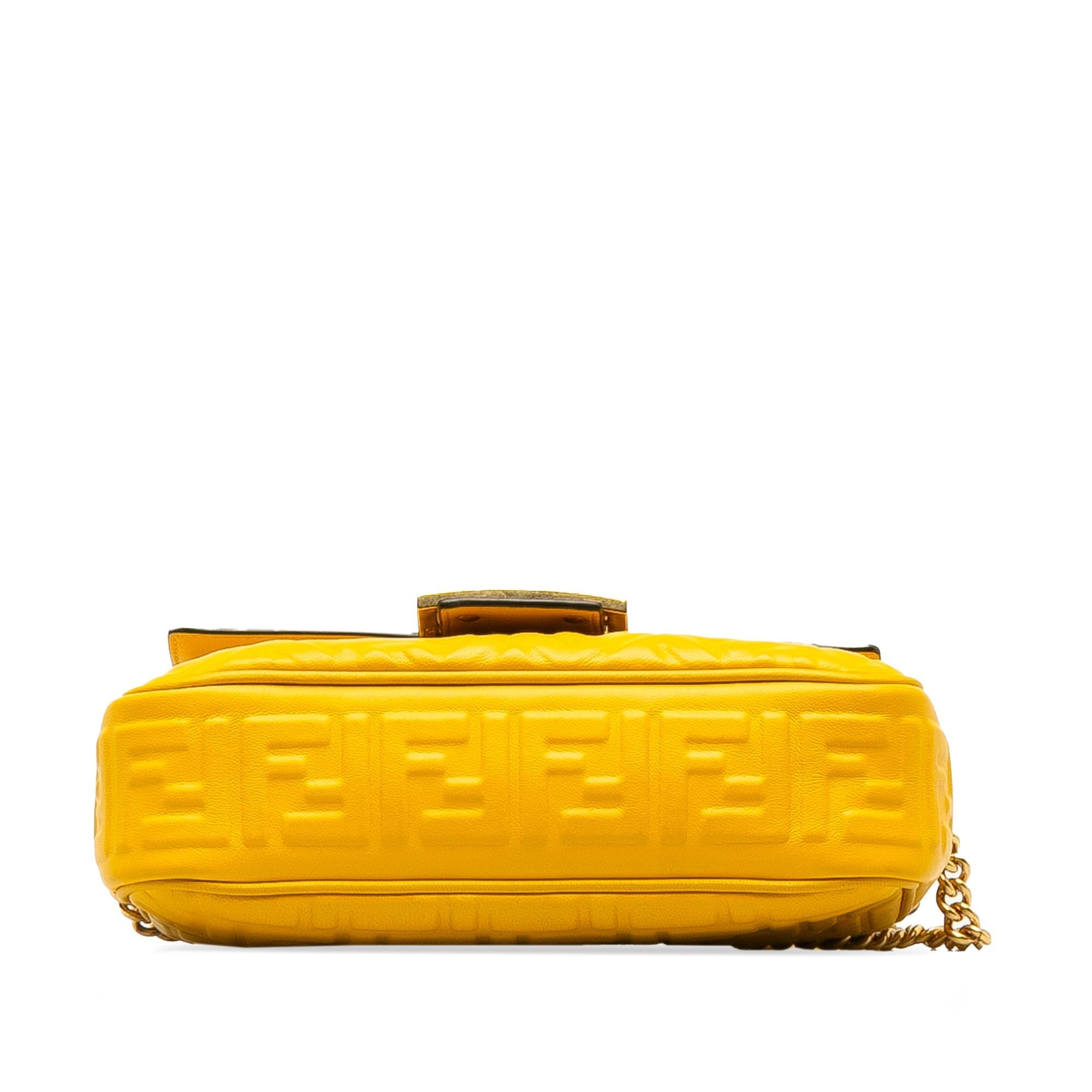 Fendi Zucca Embossed Chain Midi Baguette