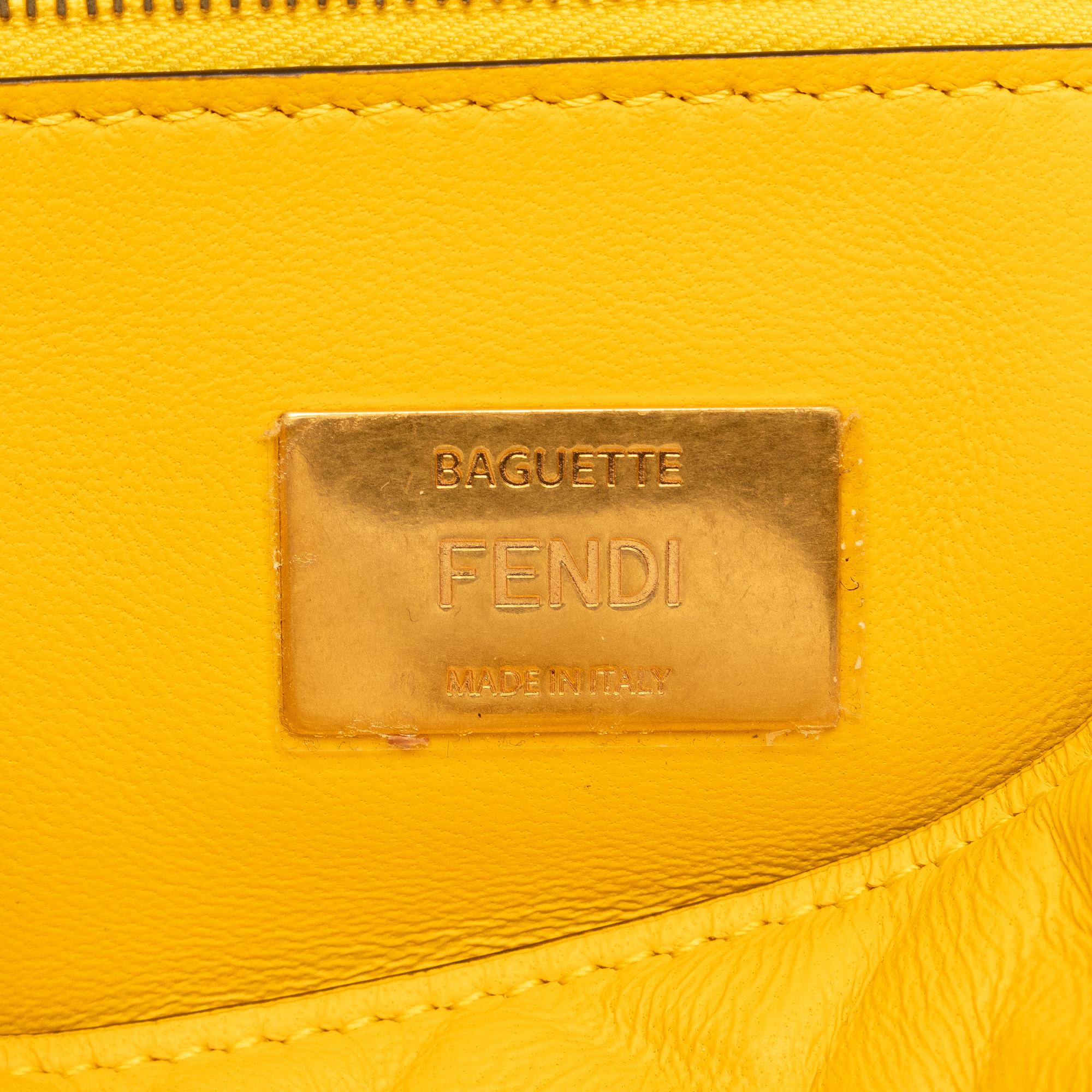 Fendi Zucca Embossed Chain Midi Baguette