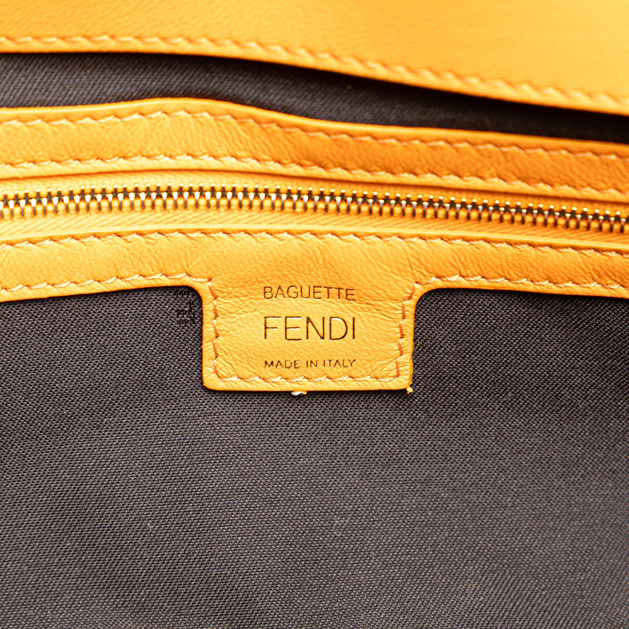 Fendi Zucca Embossed Leather Baguette Satchel (SHG-yIkxmI)
