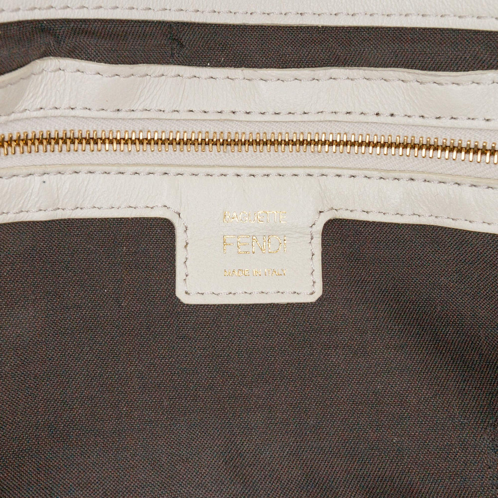 Fendi Zucca Embossed Leather Baguette Satchel