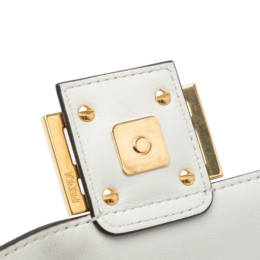 Fendi Zucca Embossed Leather Baguette Satchel