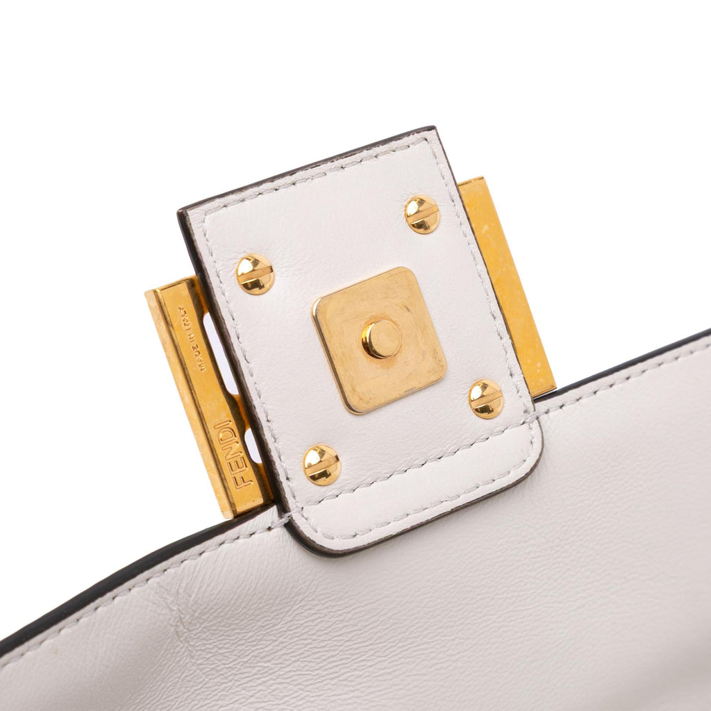 Fendi Zucca Embossed Leather Baguette Satchel