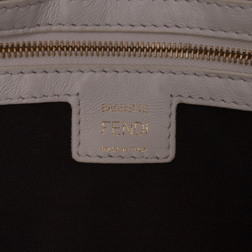 Fendi Zucca Embossed Leather Baguette Satchel