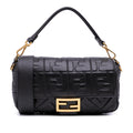 Fendi Zucca Embossed Leather Baguette Satchel
