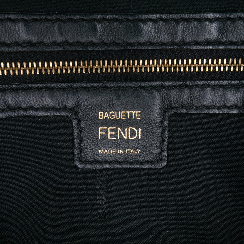 Fendi Zucca Embossed Leather Baguette Satchel
