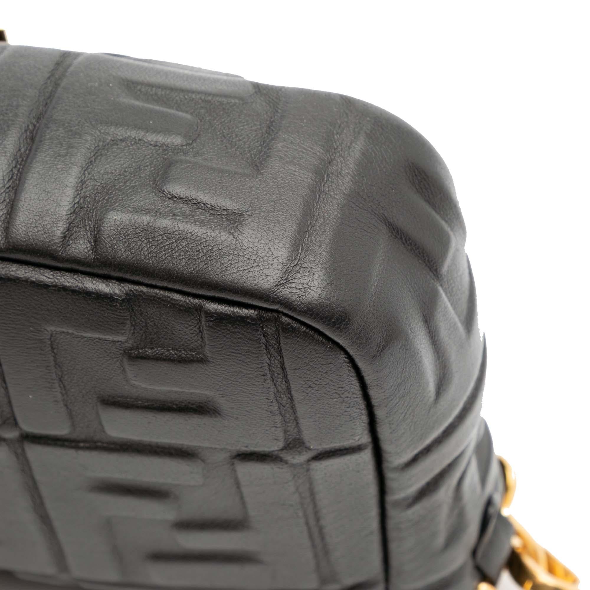 Fendi Zucca Embossed Leather Baguette Satchel