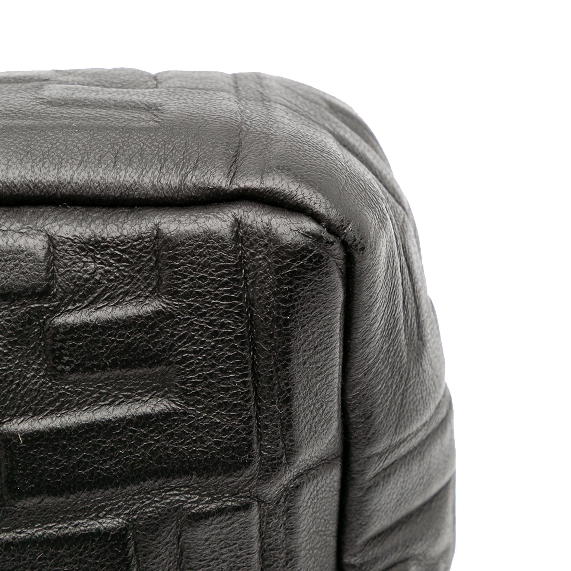 Fendi Zucca Embossed Leather Baguette Satchel