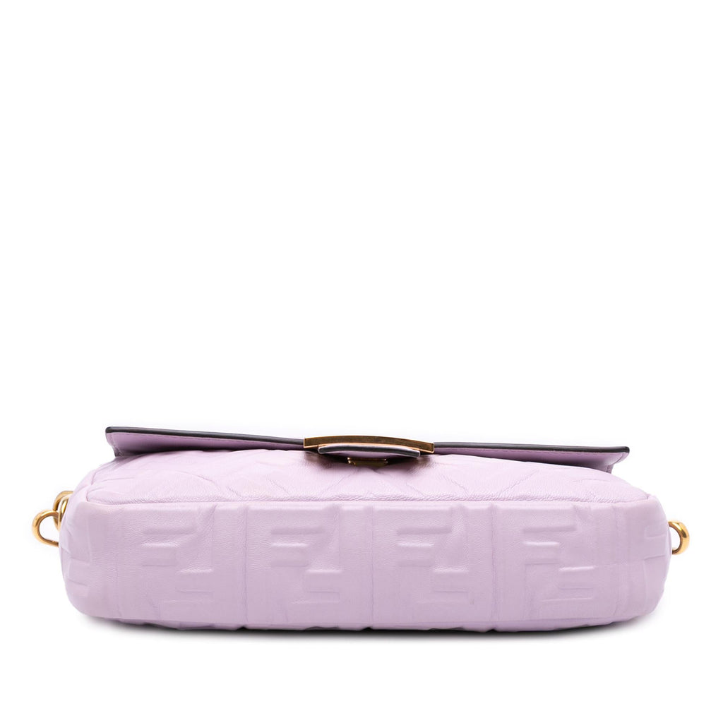 Fendi Zucca Embossed Leather Baguette Satchel