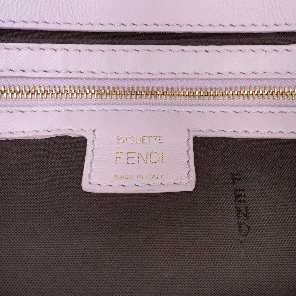 Fendi Zucca Embossed Leather Baguette Satchel