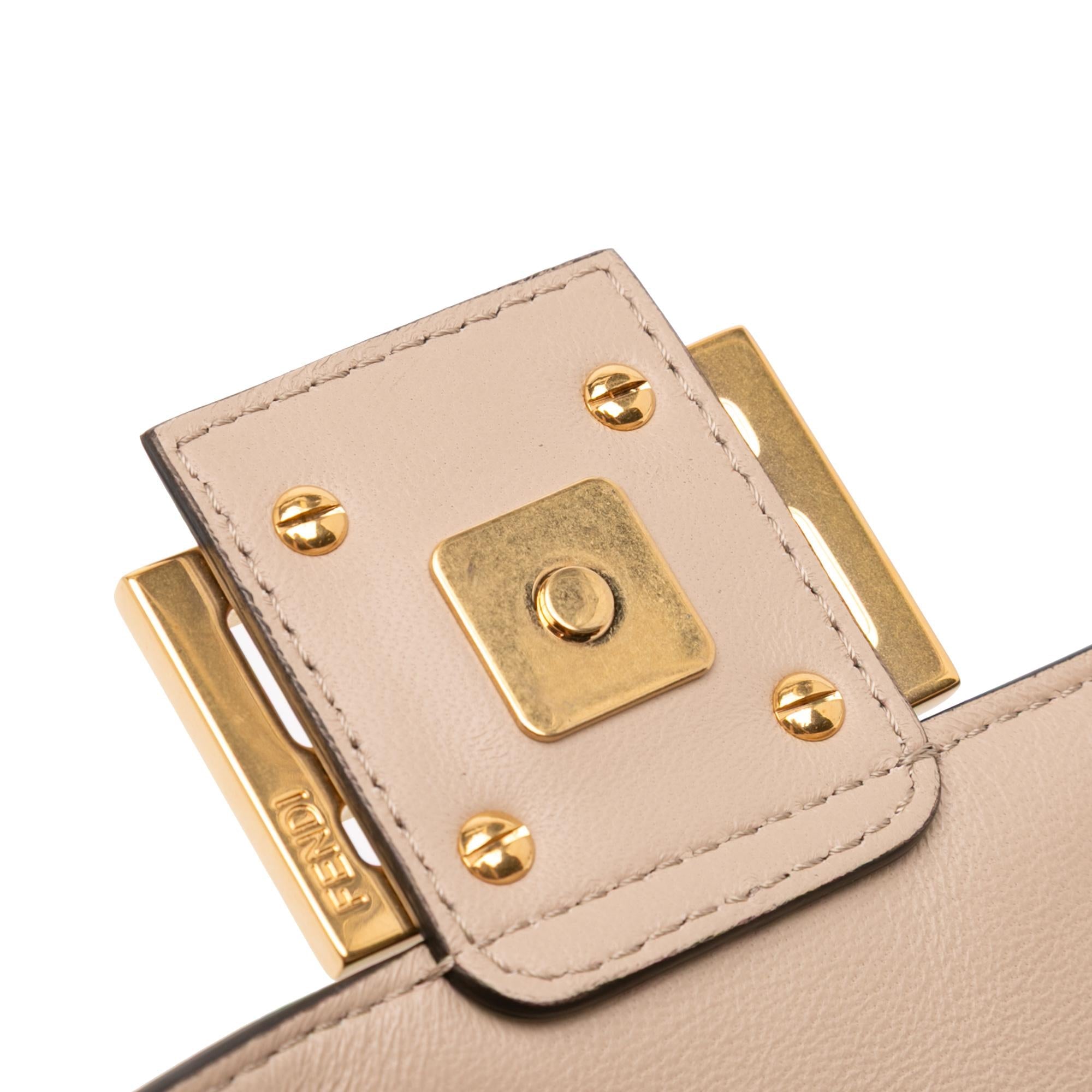 Fendi Zucca Embossed Leather Baguette Satchel