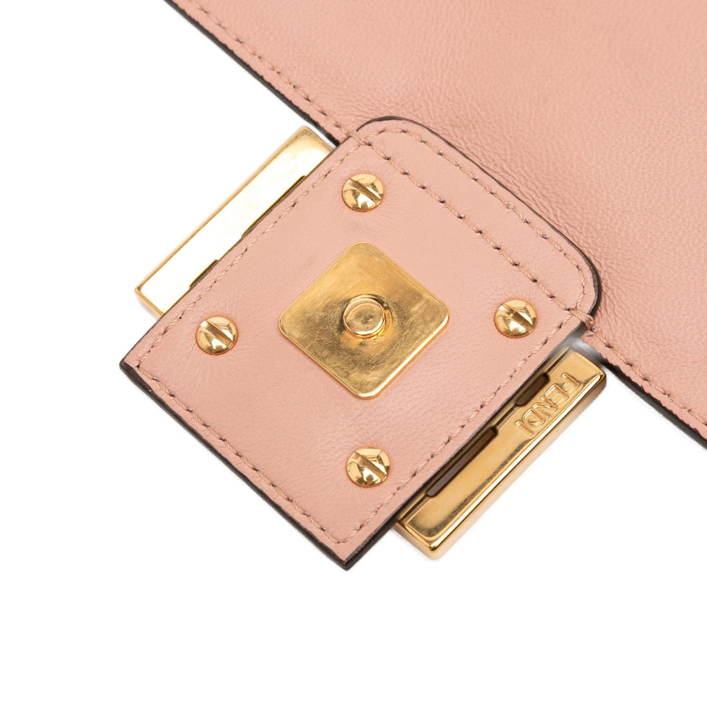 Fendi Zucca Embossed Leather Baguette Satchel