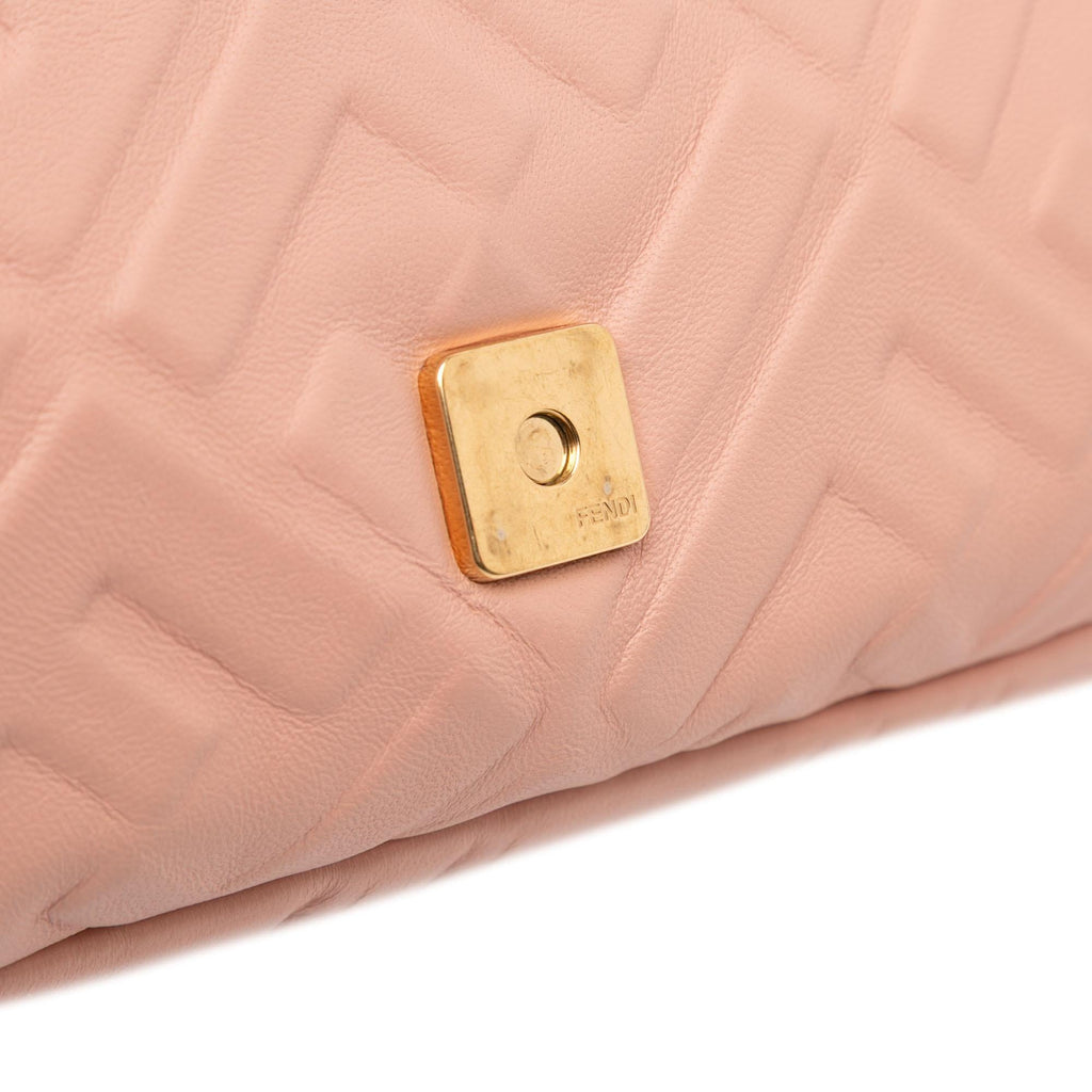Fendi Zucca Embossed Leather Baguette Satchel