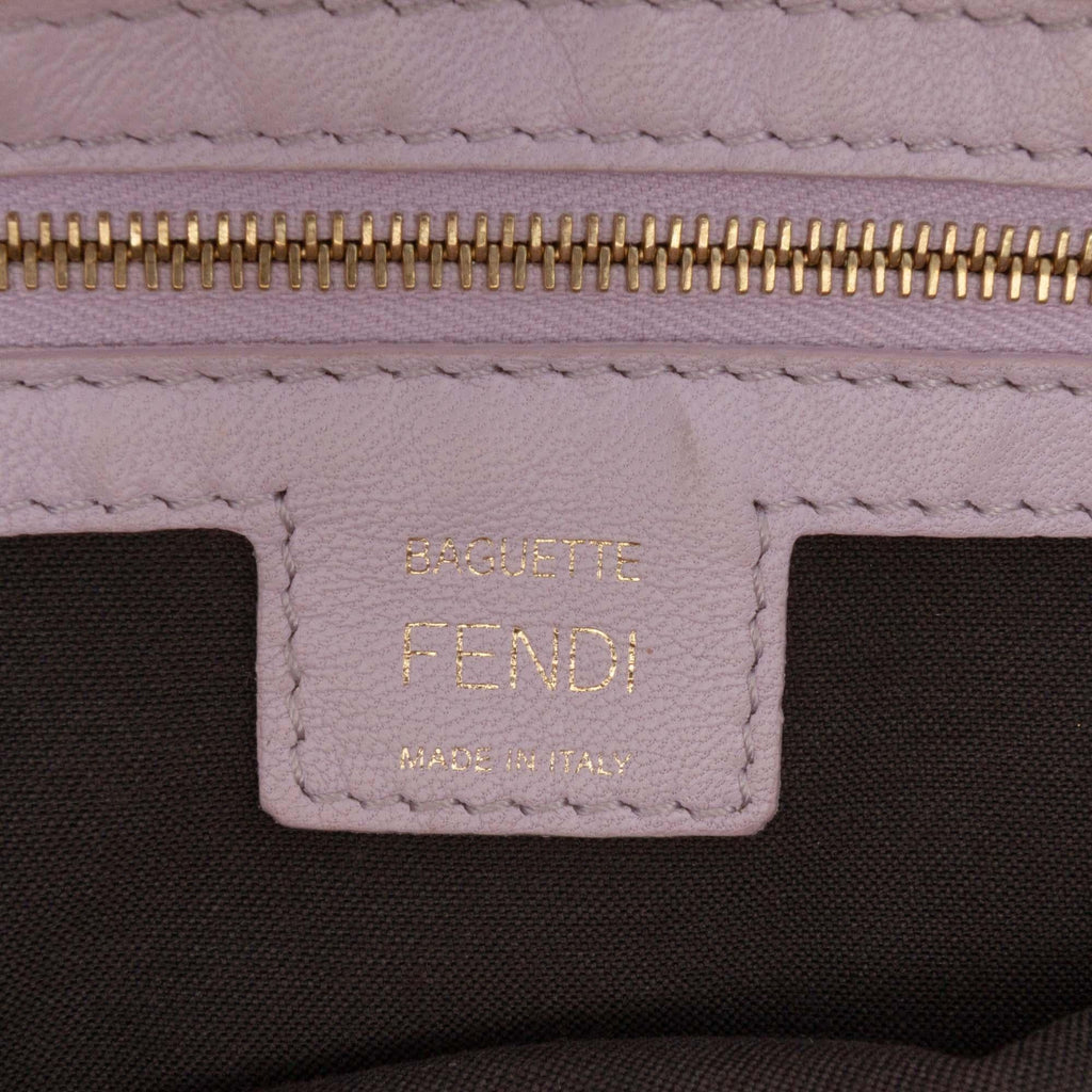 Fendi Zucca Embossed Leather Baguette Satchel