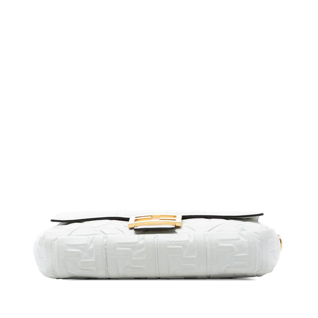 Fendi Zucca Embossed Leather Baguette Satchel