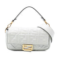 Fendi Zucca Embossed Leather Baguette Satchel