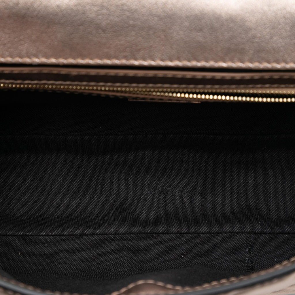 Fendi Zucca Embossed Leather Baguette Satchel
