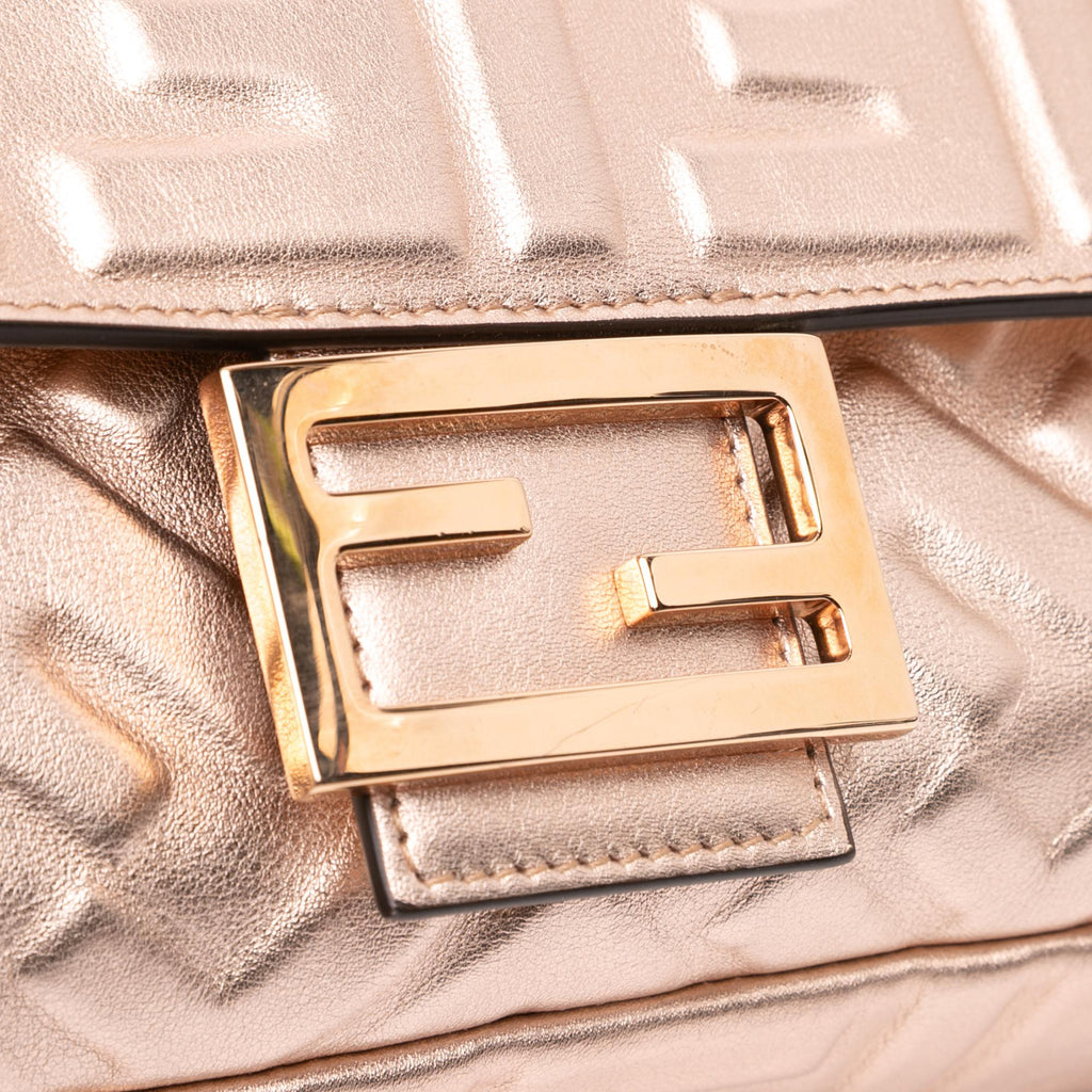 Fendi Zucca Embossed Leather Baguette Satchel