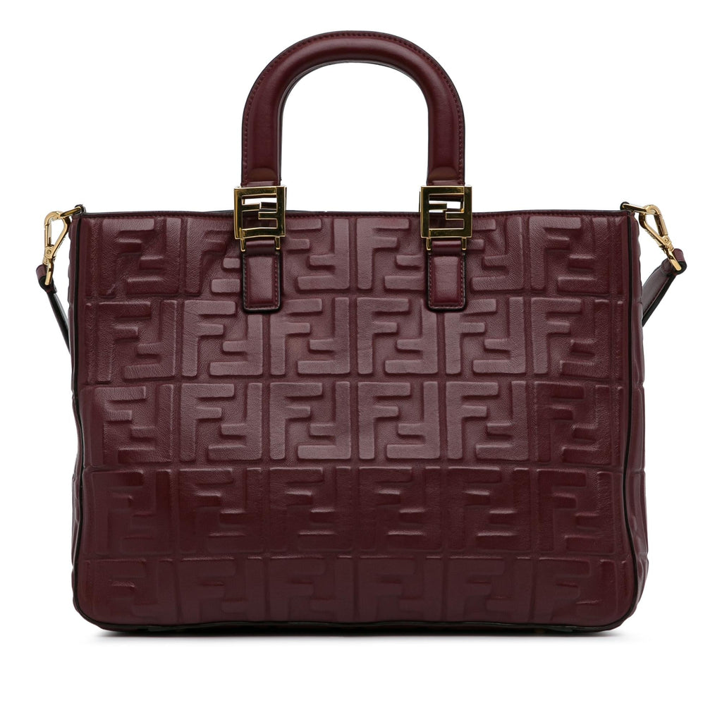 Fendi Zucca Embossed Leather Satchel (SHG-Th9GBp)