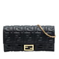 Fendi Zucca Embossed Nappa Baguette Continental Wallet With Chain