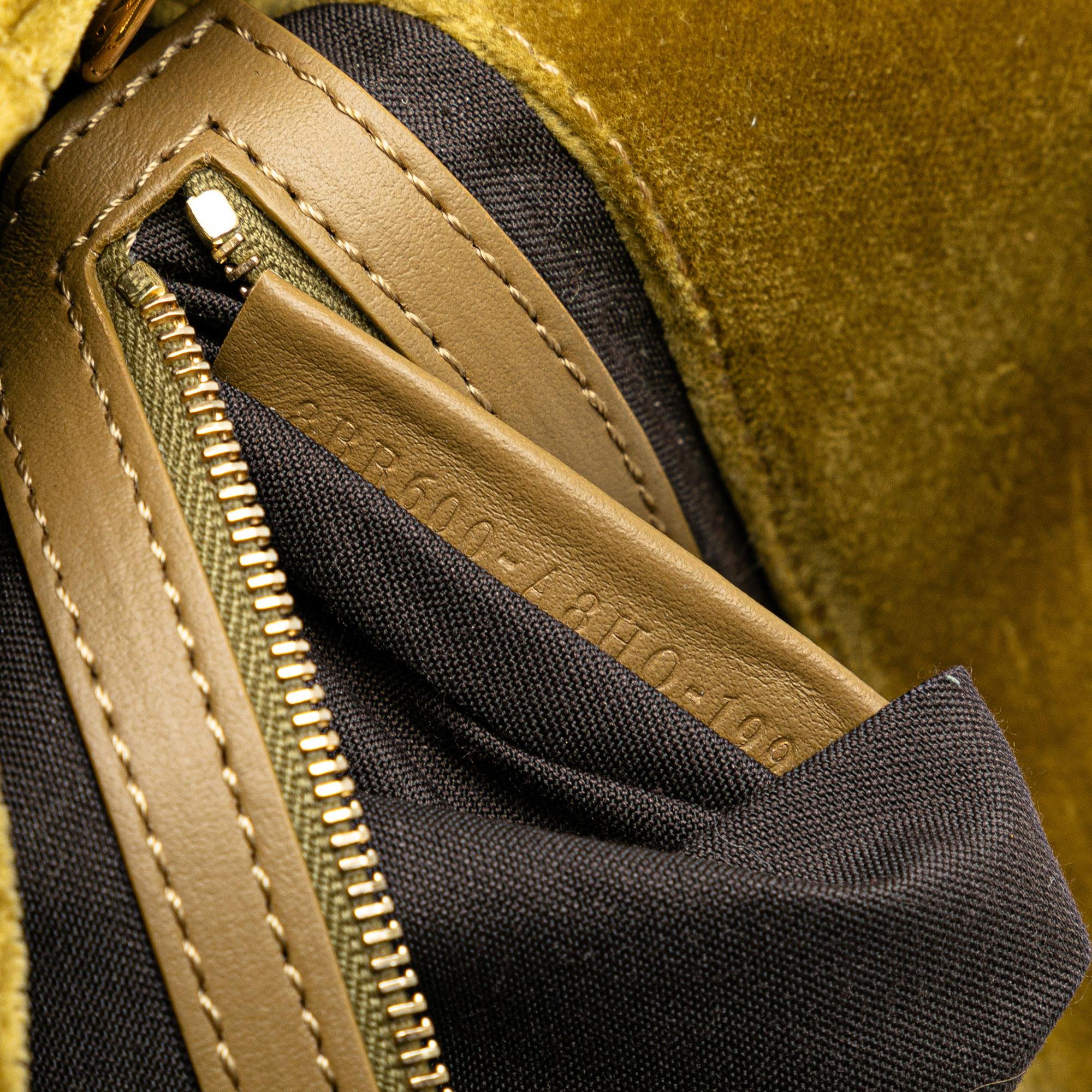 Fendi Zucca Embossed Velvet Baguette Satchel